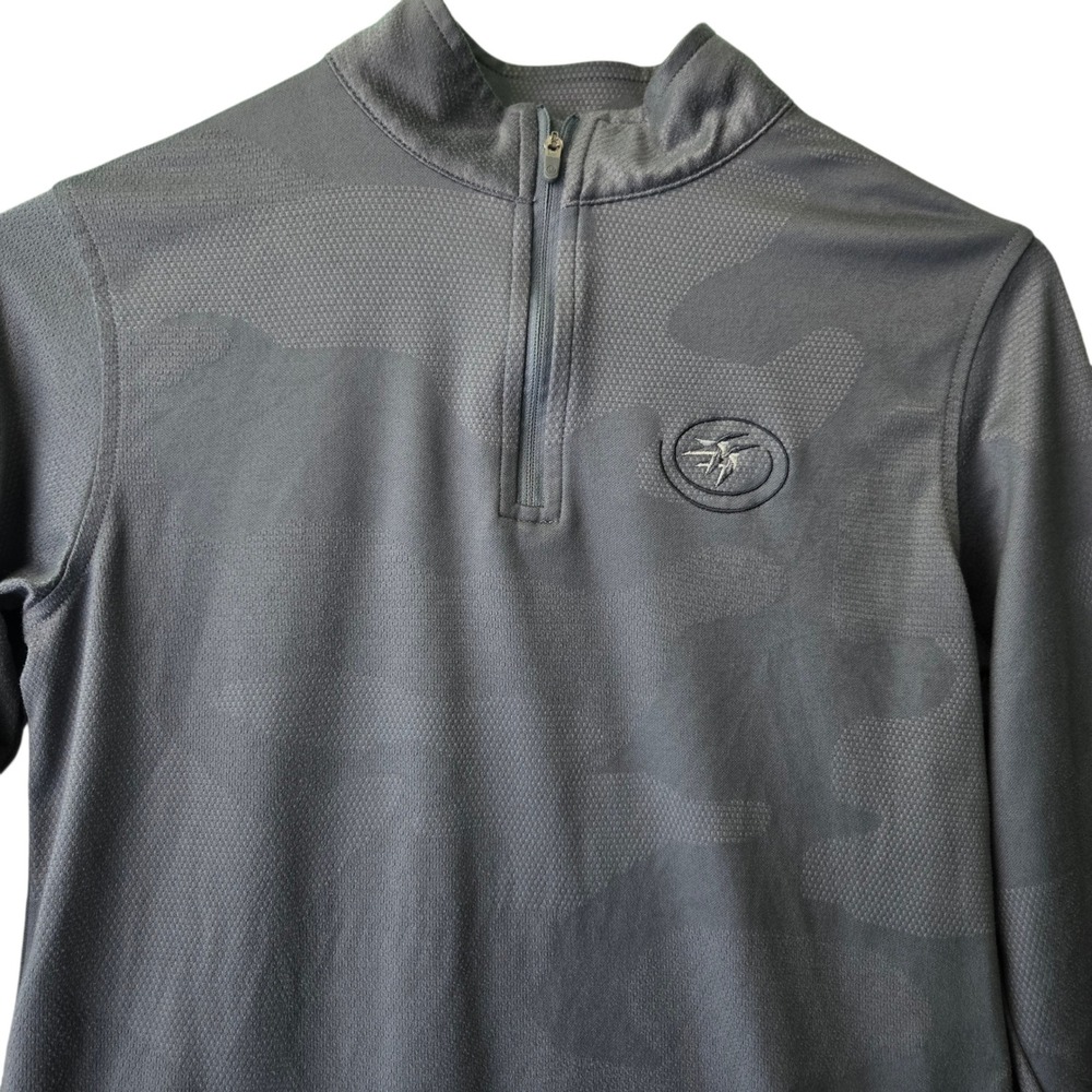 Peter Millar Youth‎ Medium 9-10 Grey Camo Quarter Zip Pullover Golf Performance